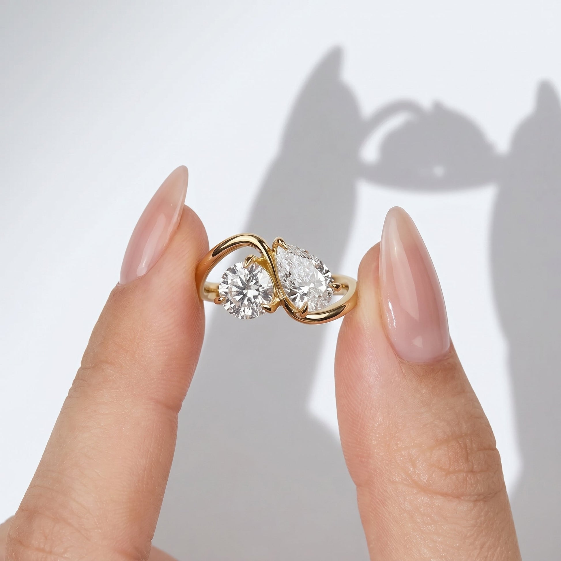 Marquise Swirl Solitaire Engagement Ring – 1 CT Lab Grown Diamond