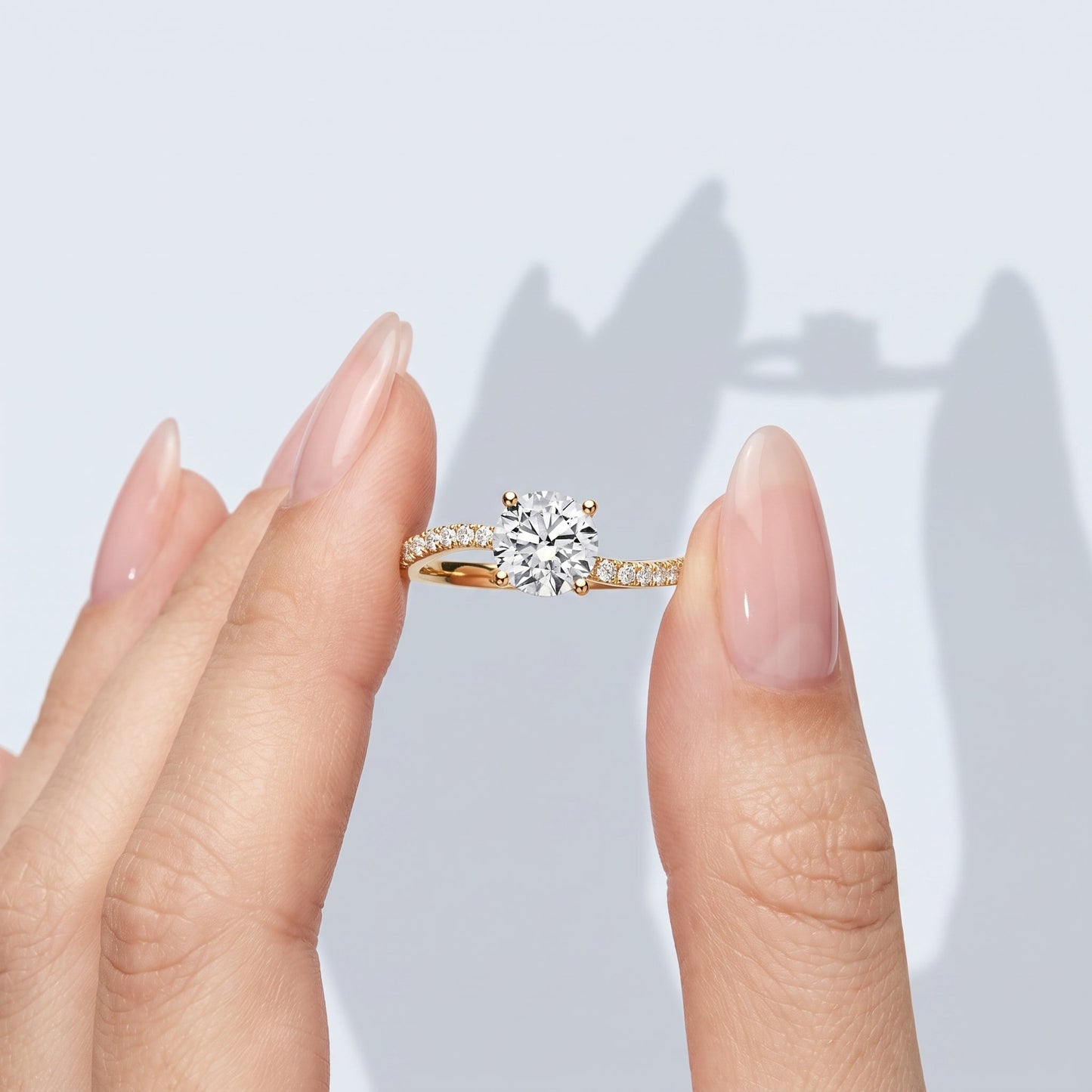 Marquise Swirl Solitaire Engagement Ring – 1 CT Lab Grown Diamond