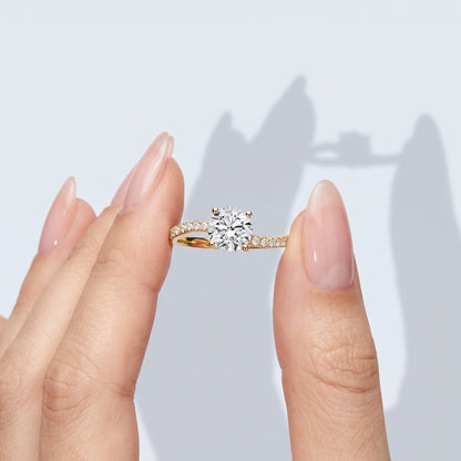 Marquise Swirl Solitaire Engagement Ring – 1 CT Lab Grown Diamond