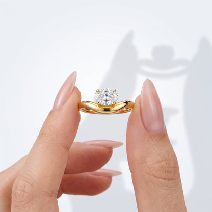 Marquise Swirl Solitaire Engagement Ring – 1 CT Lab Grown Diamond