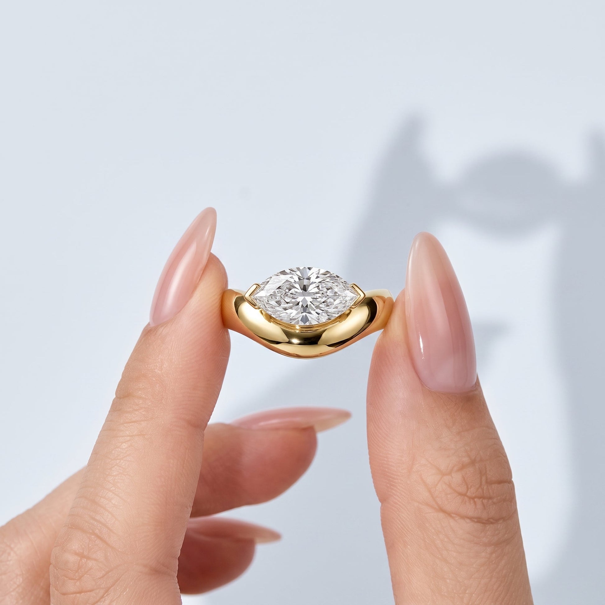 Marquise Swirl Solitaire Engagement Ring – 1 CT Lab Grown Diamond