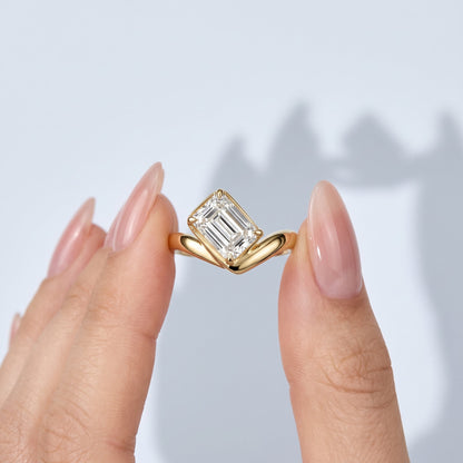 Marquise Swirl Solitaire Engagement Ring – 1 CT Lab Grown Diamond
