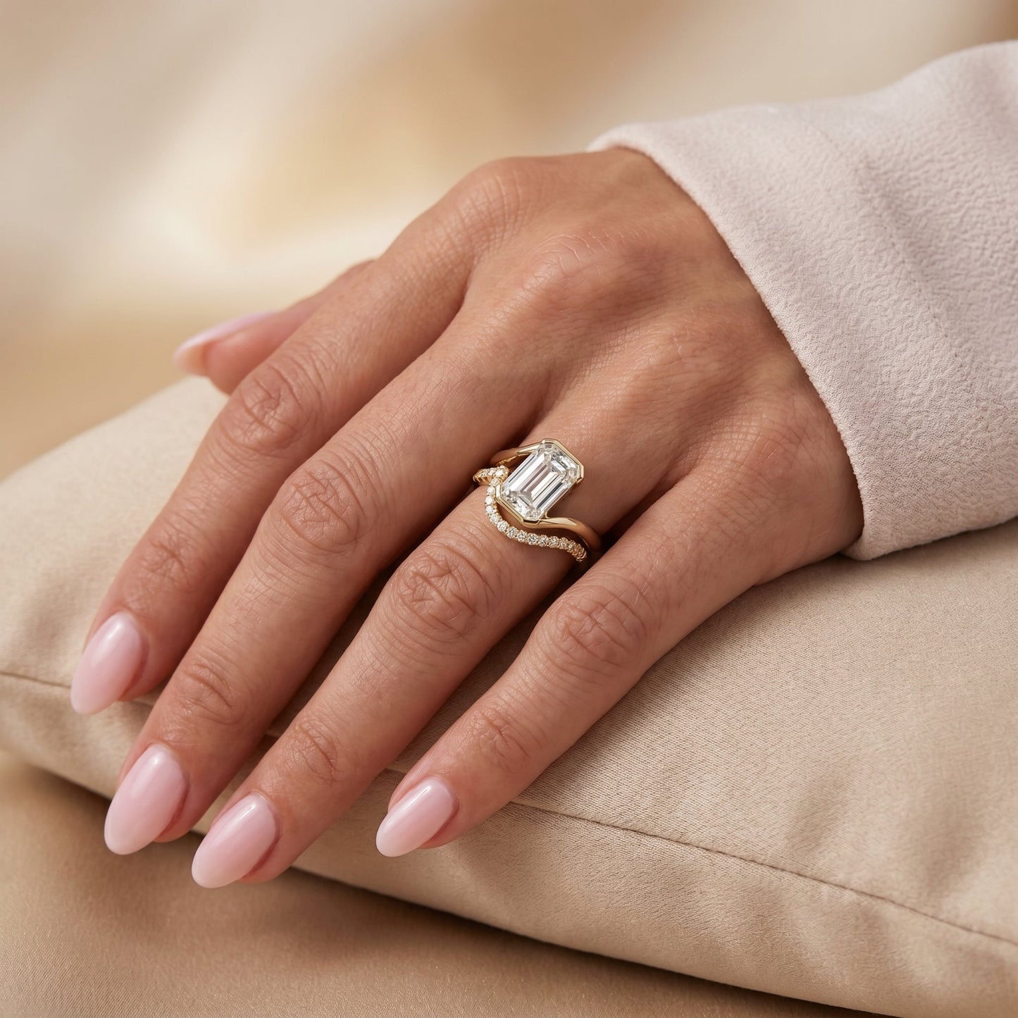 1.0 CT Round Solitaire Moissanite Diamond Bridal Ring Set