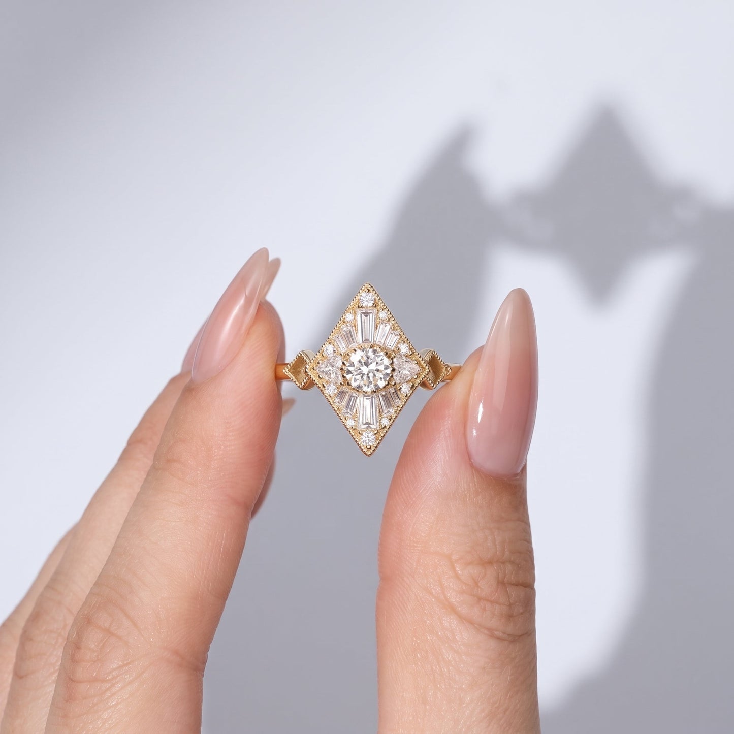 Marquise Swirl Solitaire Engagement Ring – 1 CT Lab Grown Diamond