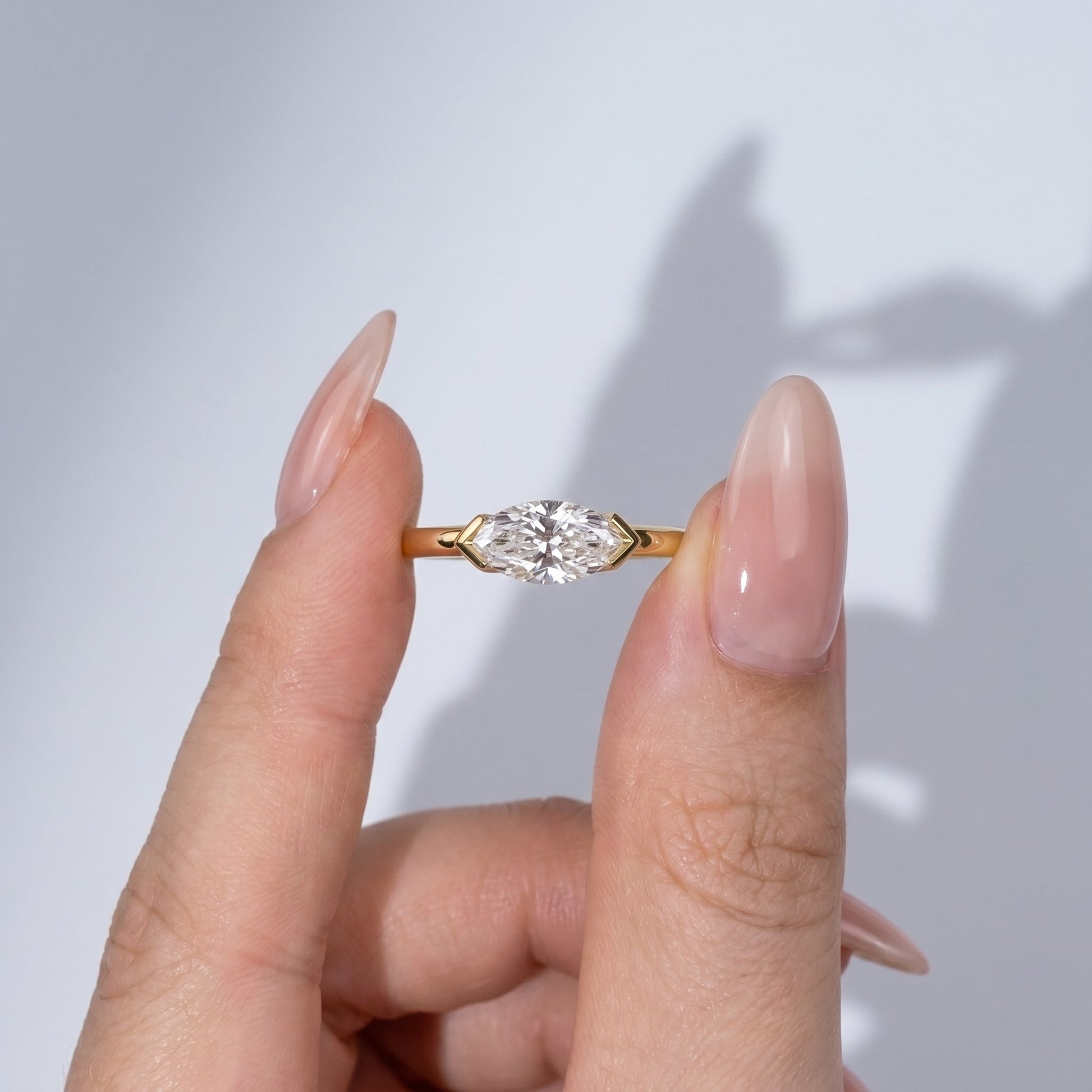 Marquise Swirl Solitaire Engagement Ring – 1 CT Lab Grown Diamond