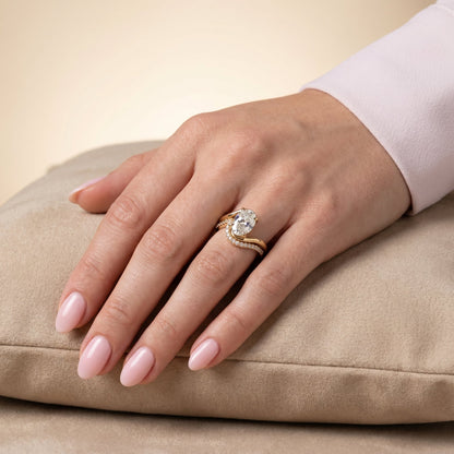 1.0 CT Round Solitaire Moissanite Diamond Bridal Ring Set