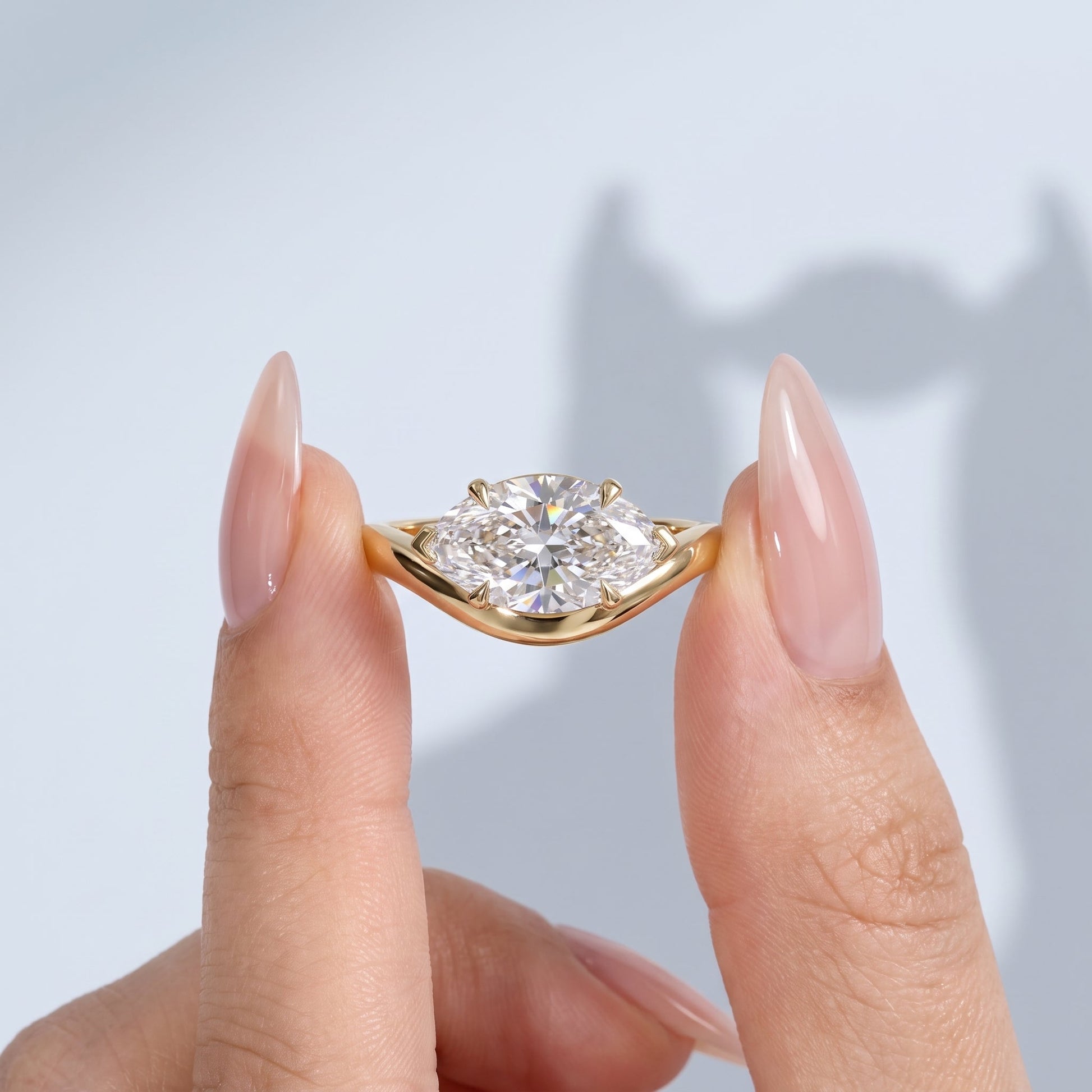 Marquise Swirl Solitaire Engagement Ring – 1 CT Lab Grown Diamond