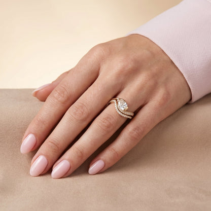 1.0 CT Round Solitaire Moissanite Diamond Bridal Ring Set