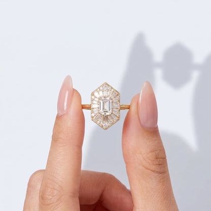 Marquise Swirl Solitaire Engagement Ring – 1 CT Lab Grown Diamond