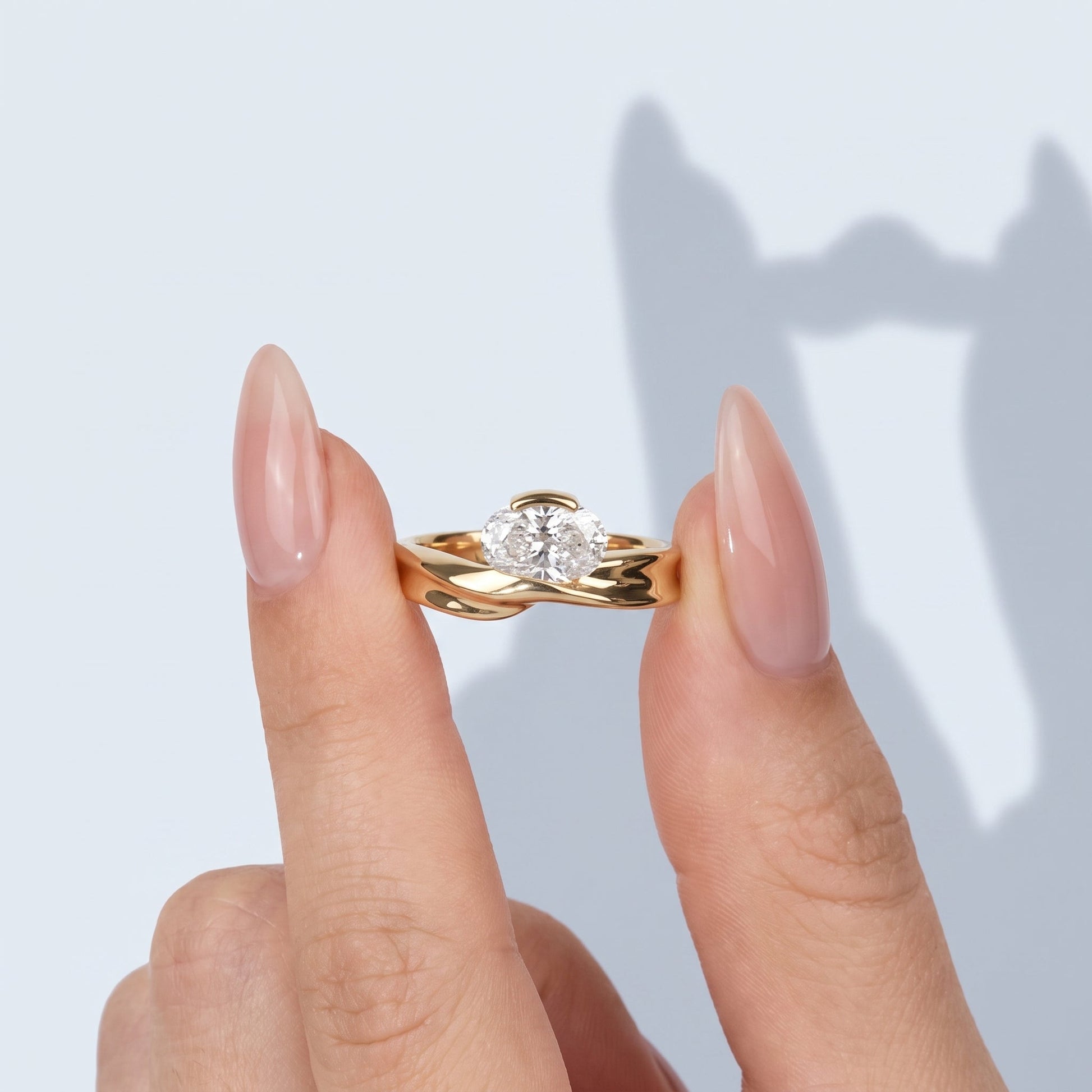 Marquise Swirl Solitaire Engagement Ring – 1 CT Lab Grown Diamond
