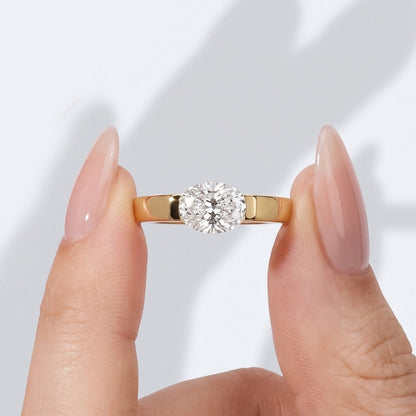 Marquise Swirl Solitaire Engagement Ring – 1 CT Lab Grown Diamond