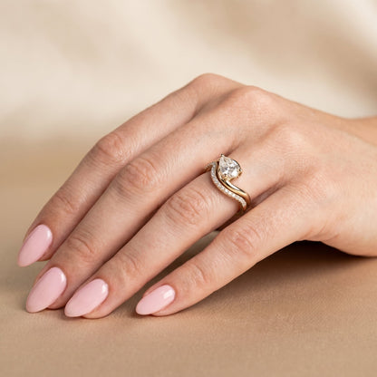 1.0 CT Round Solitaire Moissanite Diamond Bridal Ring Set