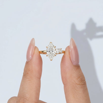Marquise Swirl Solitaire Engagement Ring – 1 CT Lab Grown Diamond