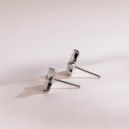 0.20 TCW Round & Marquise Cut Moissanite Stud Earrings in Gold 7