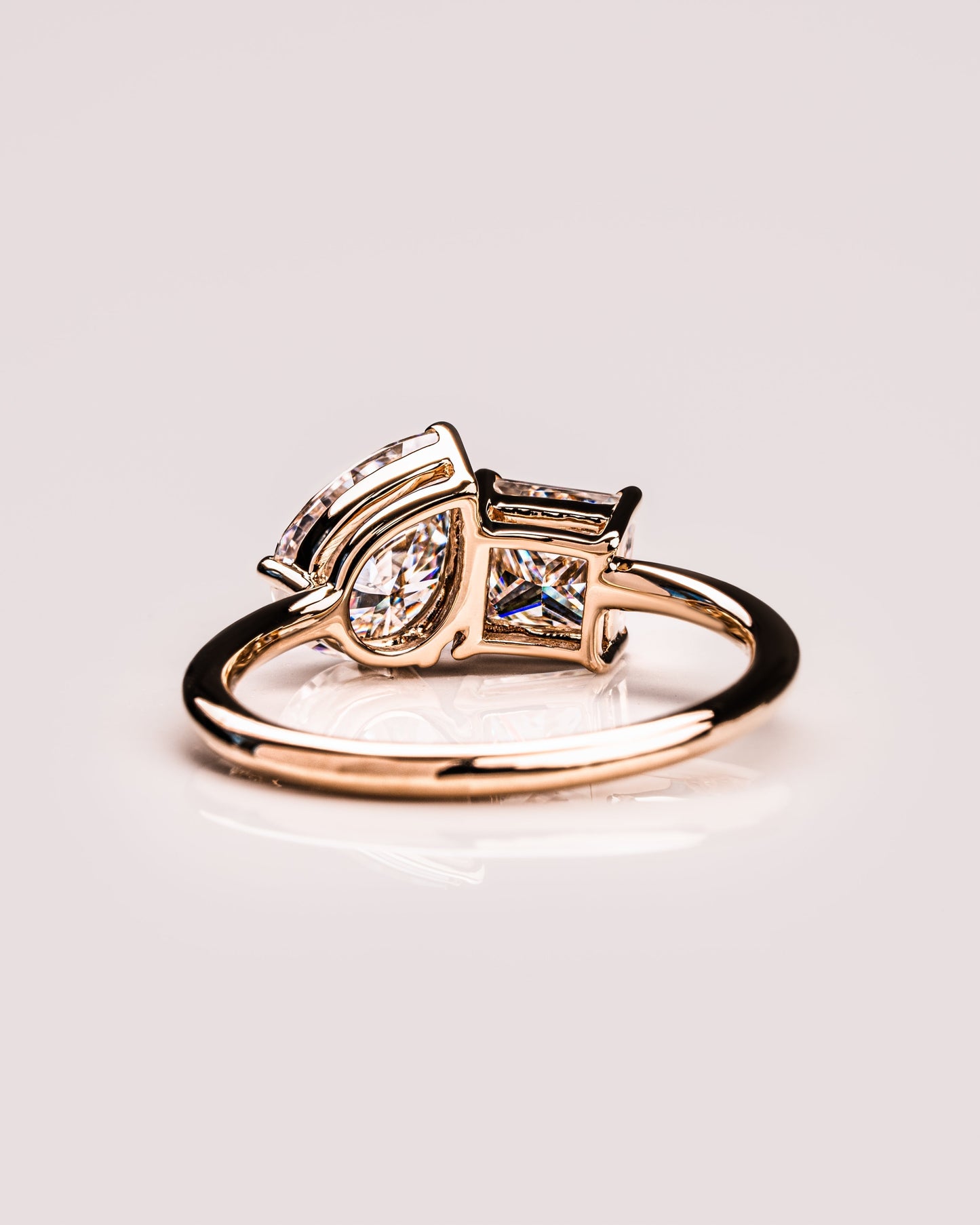 1.95 CT Pear & Princess Cut Toi Et Moi  Lab Grown Diamond Engagement Ring