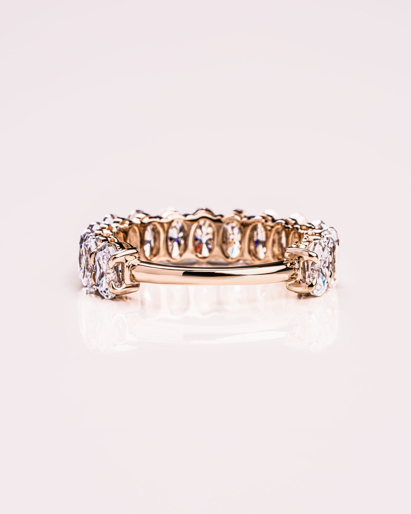 3.45 TCW Oval Lab Grown Diamond Half Eternity Wedding Band