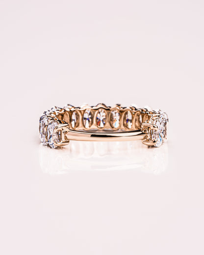 3.45 TCW Oval Lab Grown Diamond Half Eternity Wedding Band