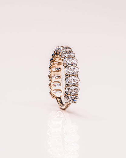 3.45 TCW Oval Lab Grown Diamond Half Eternity Wedding Band