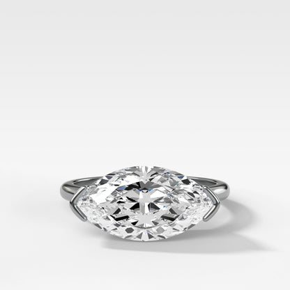 Marquise Shaped Three Stone Lab Grown Diamond Engagement Ring