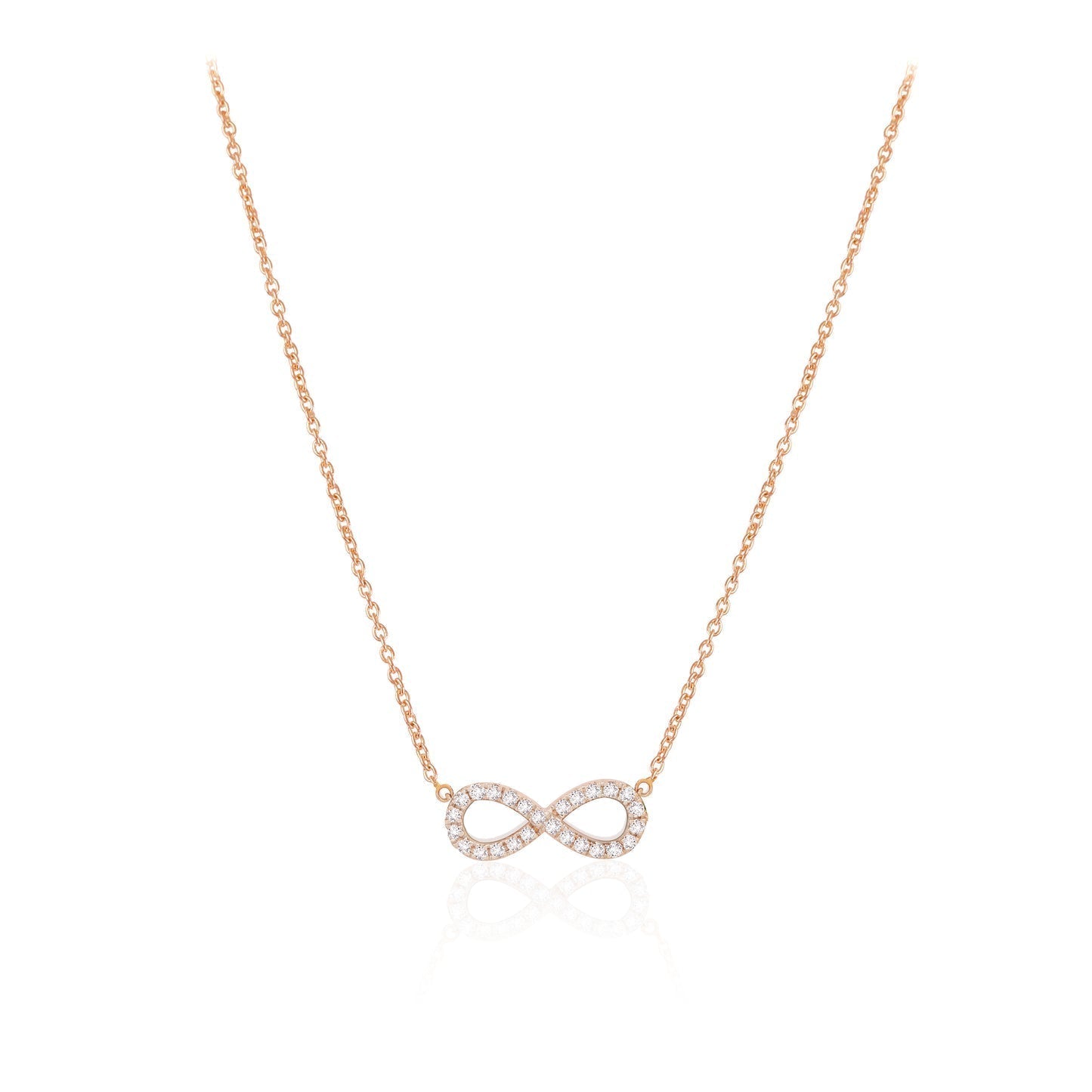 0.50 CT Round Moissanite Diamond Infinity Pendant Necklace in Solid Gold 1