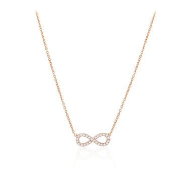 0.50 CT Round Moissanite Diamond Infinity Pendant Necklace in Solid Gold 1