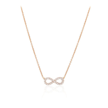 0.50 CT Round Moissanite Diamond Infinity Pendant Necklace in Solid Gold 1