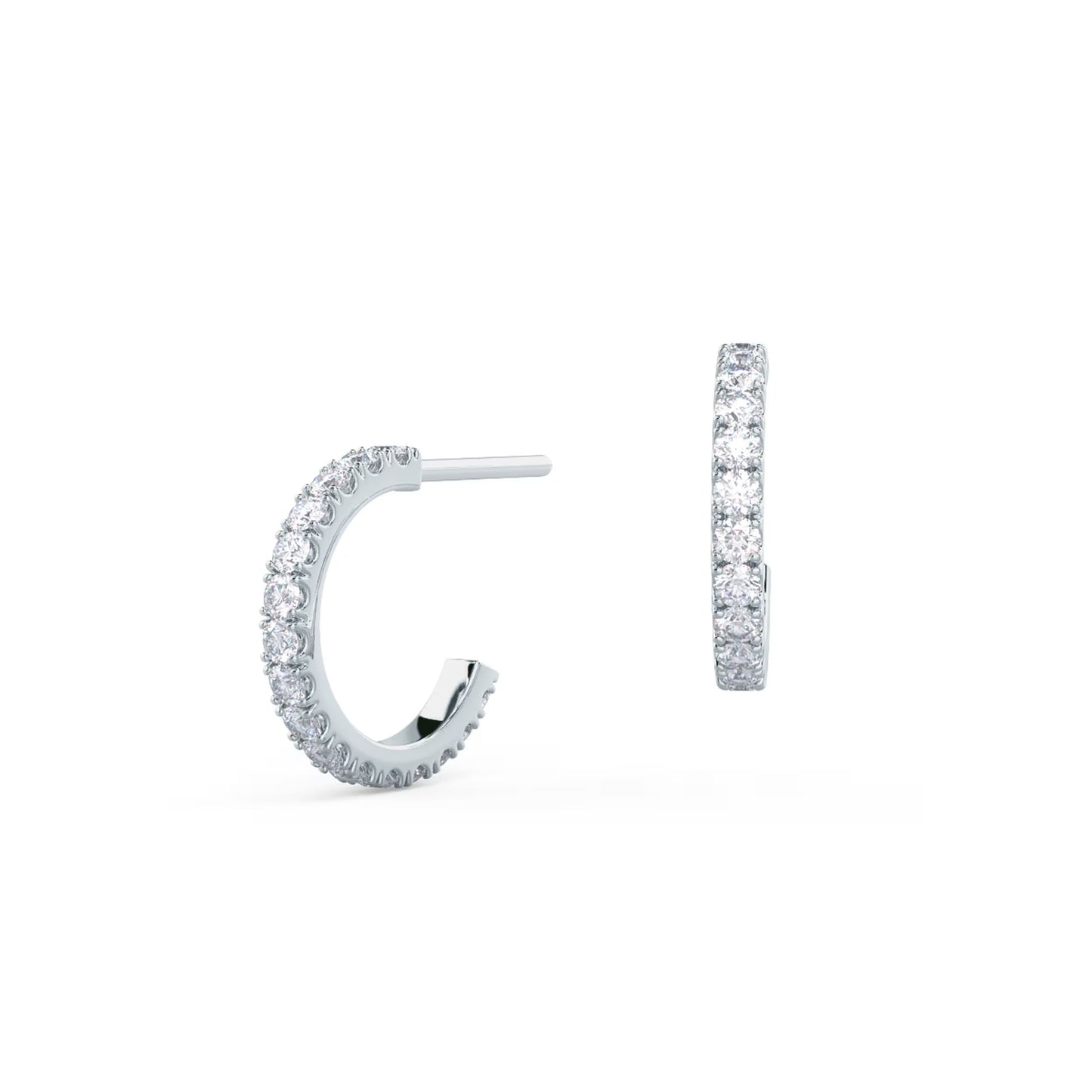 0.80 TCW Round Cut Moissanite Hoops Earrings in Gold 5
