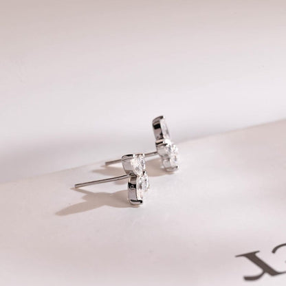 0.20 TCW Round & Marquise Cut Moissanite Stud Earrings in Gold 9