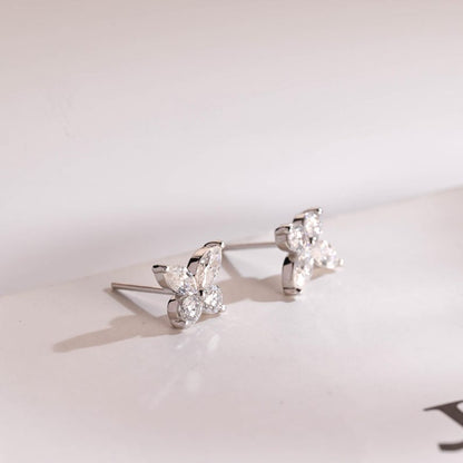 0.20 TCW Round & Marquise Cut Moissanite Stud Earrings in Gold 3