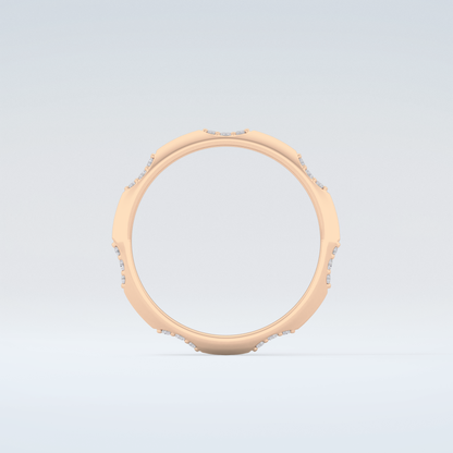 0.09 TCW Round Shaped Moissanite Wedding Band 8