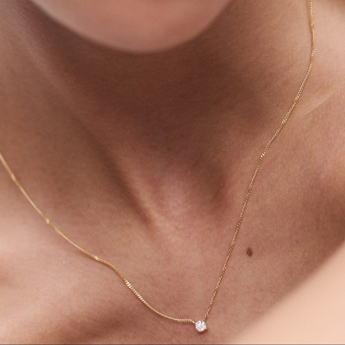 0.2 CT Round Shaped Solitaire Lab Grown Diamond Necklace