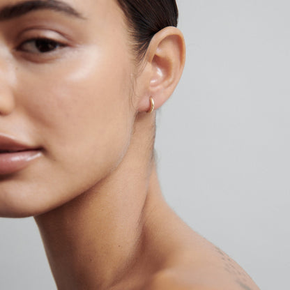 Small Huggies Earrings in Gold 4