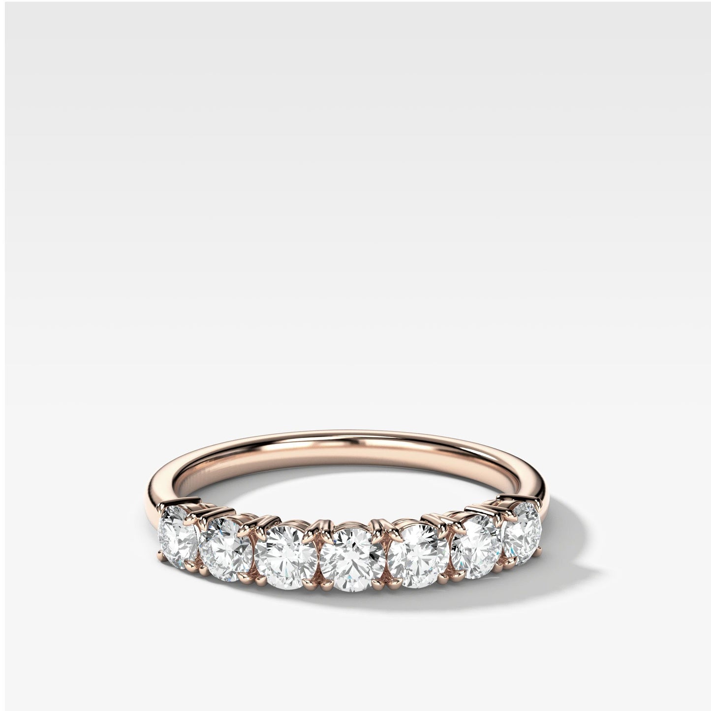 0.25 TCW Round Shaped Half Eternity Lab Grown Diamond Wedding Band