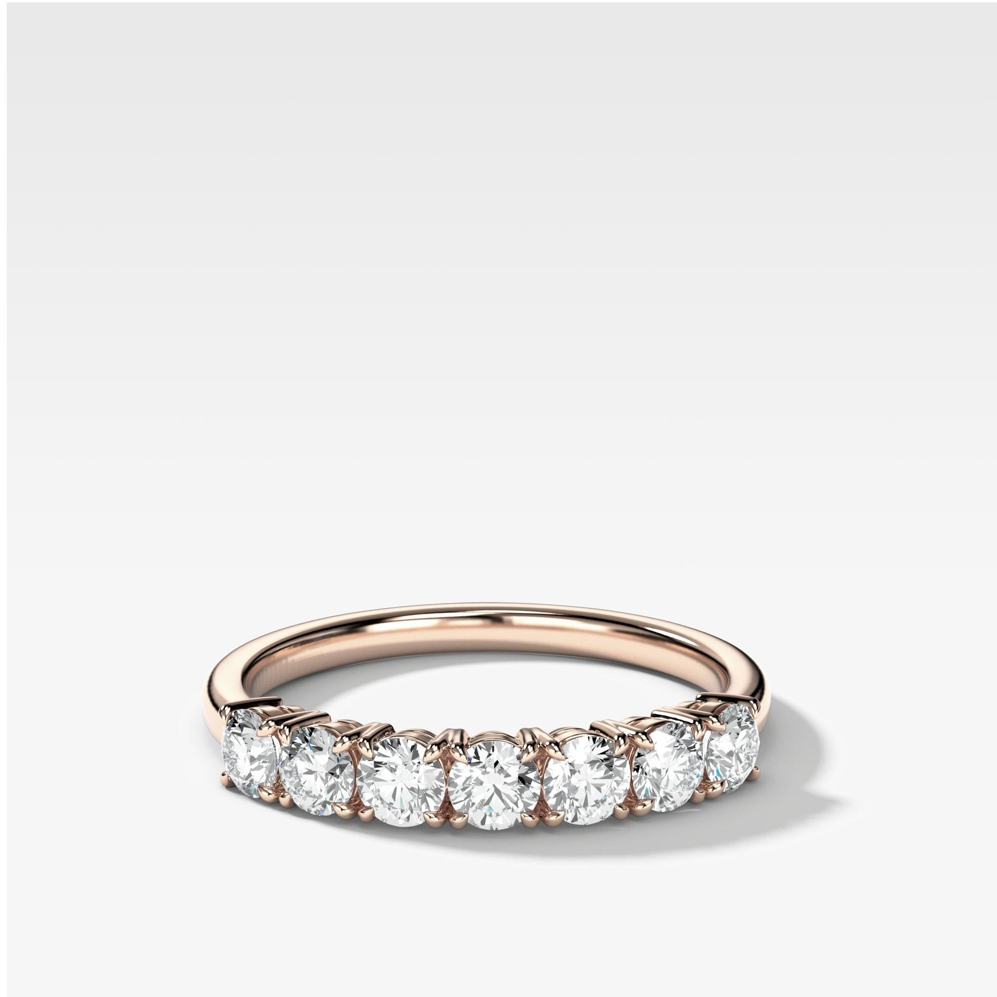 0.25 TCW Round Shaped Half Eternity Lab Grown Diamond Wedding Band