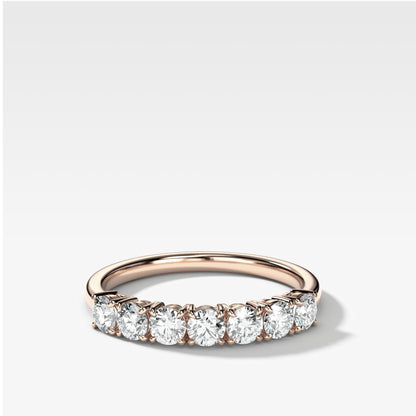 0.25 TCW Round Shaped Half Eternity Lab Grown Diamond Wedding Band