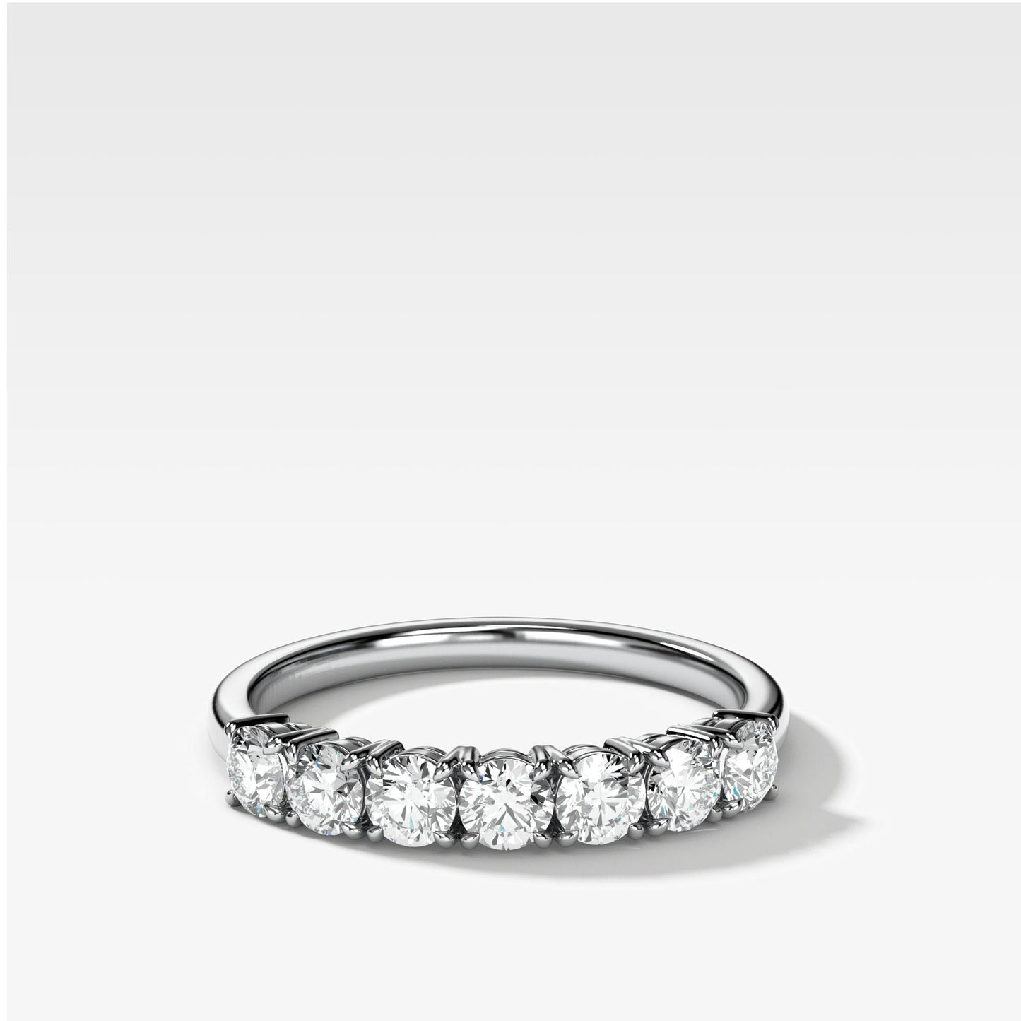 0.25 TCW Round Shaped Half Eternity Lab Grown Diamond Wedding Band