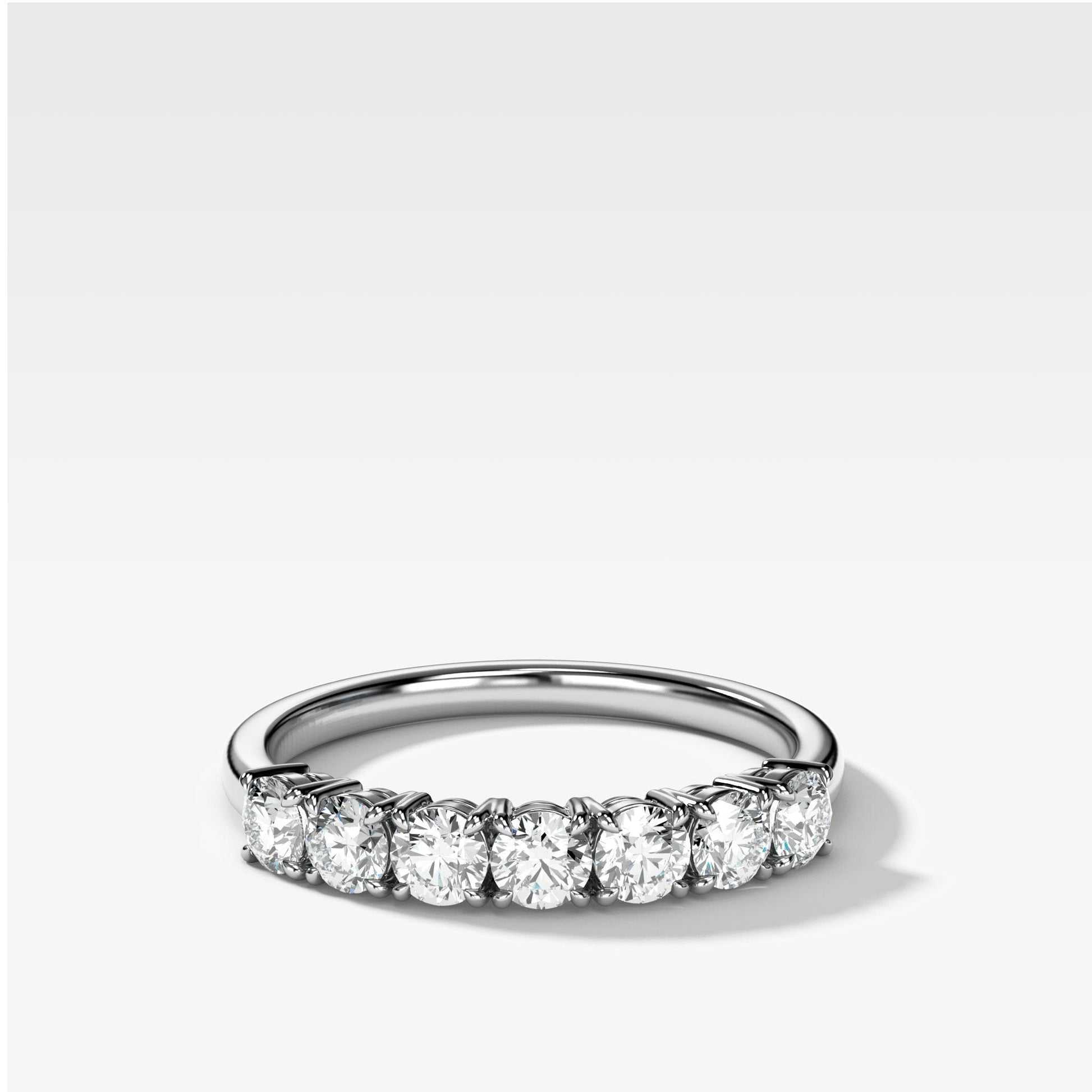 0.25 TCW Round Shaped Half Eternity Lab Grown Diamond Wedding Band