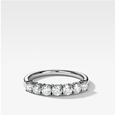 0.25 TCW Round Shaped Half Eternity Lab Grown Diamond Wedding Band