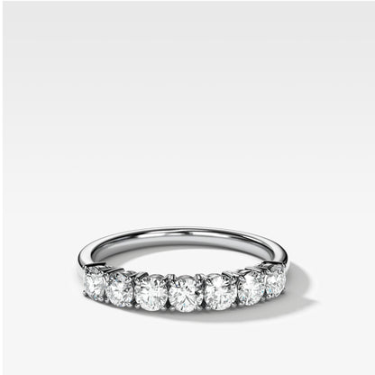 0.25 TCW Round Shaped Half Eternity Lab Grown Diamond Wedding Band