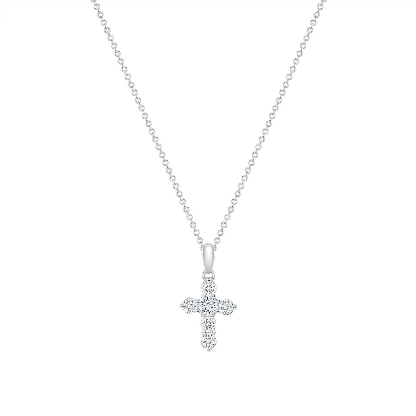 0.50 TCW Round Cut Moissanite Diamond Cross Pendant Necklace in Solid Gold 13
