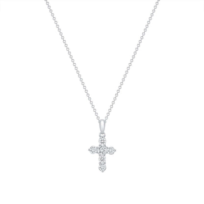 0.50 TCW Round Cut Moissanite Diamond Cross Pendant Necklace in Solid Gold 13