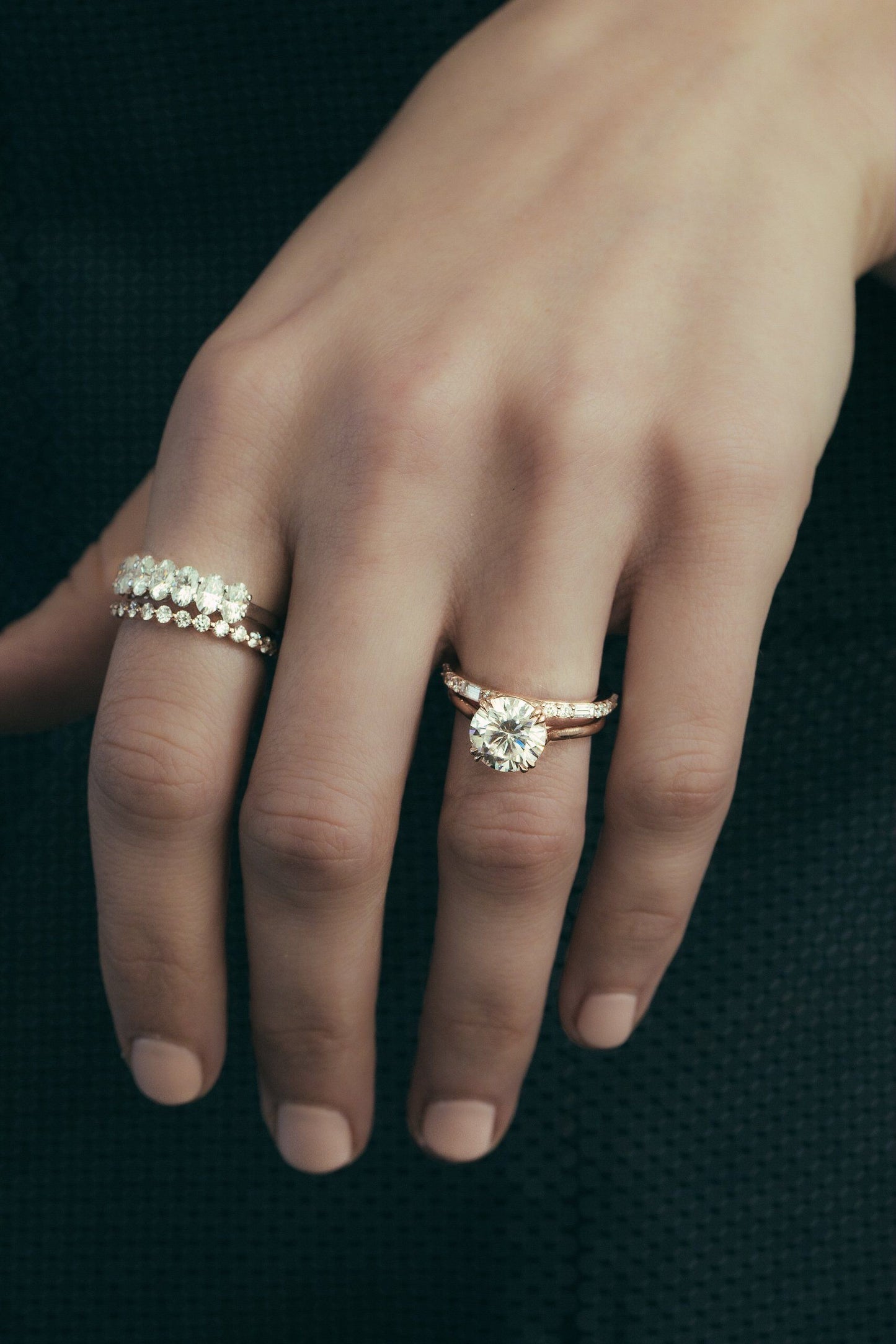 0.25 TCW Round Shaped Half Eternity Lab Grown Diamond Wedding Band