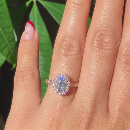 1.5 CT Oval Cut Vintage Style Lab Grown Diamond Bridal Ring Set