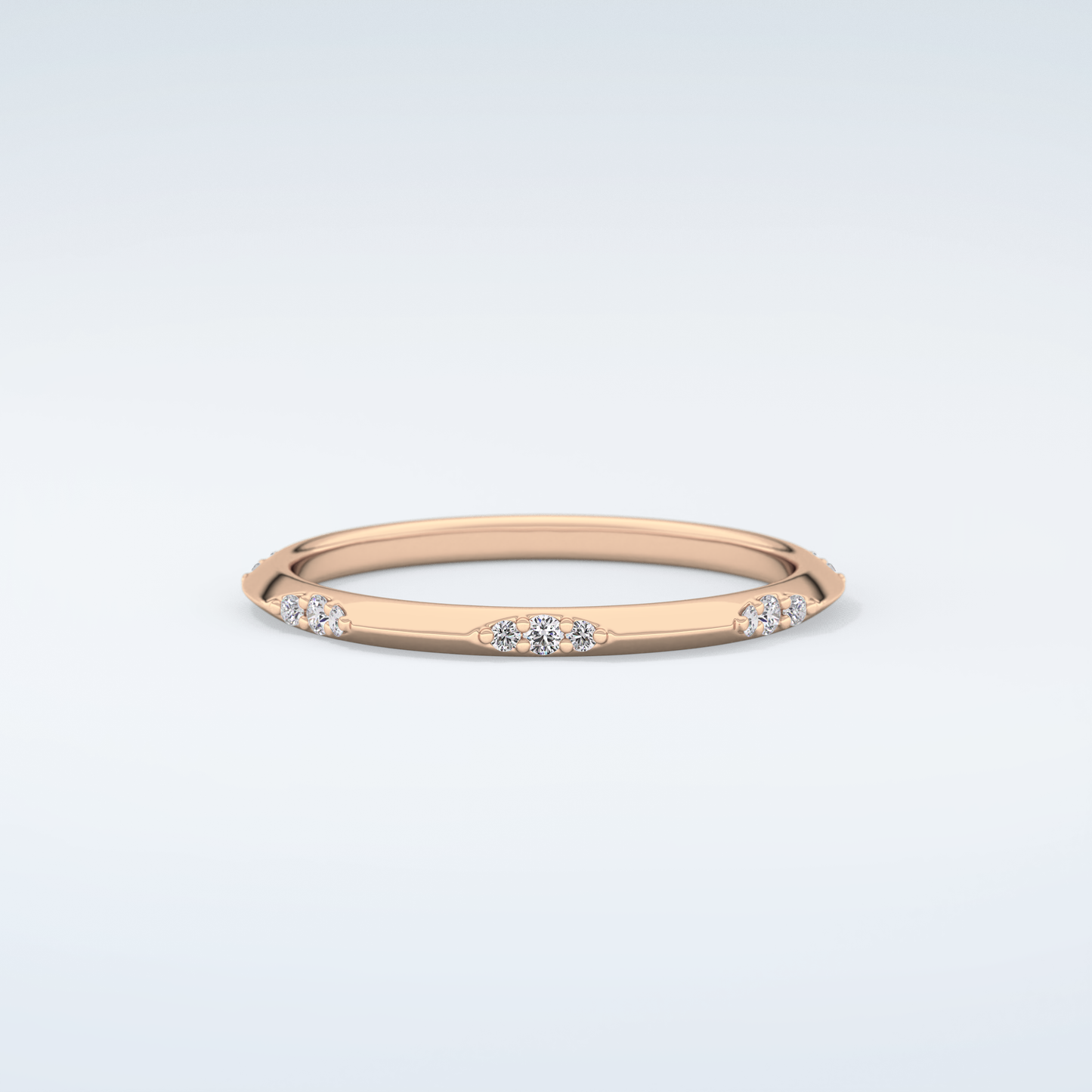 0.09 TCW Round Shaped Moissanite Wedding Band 10
