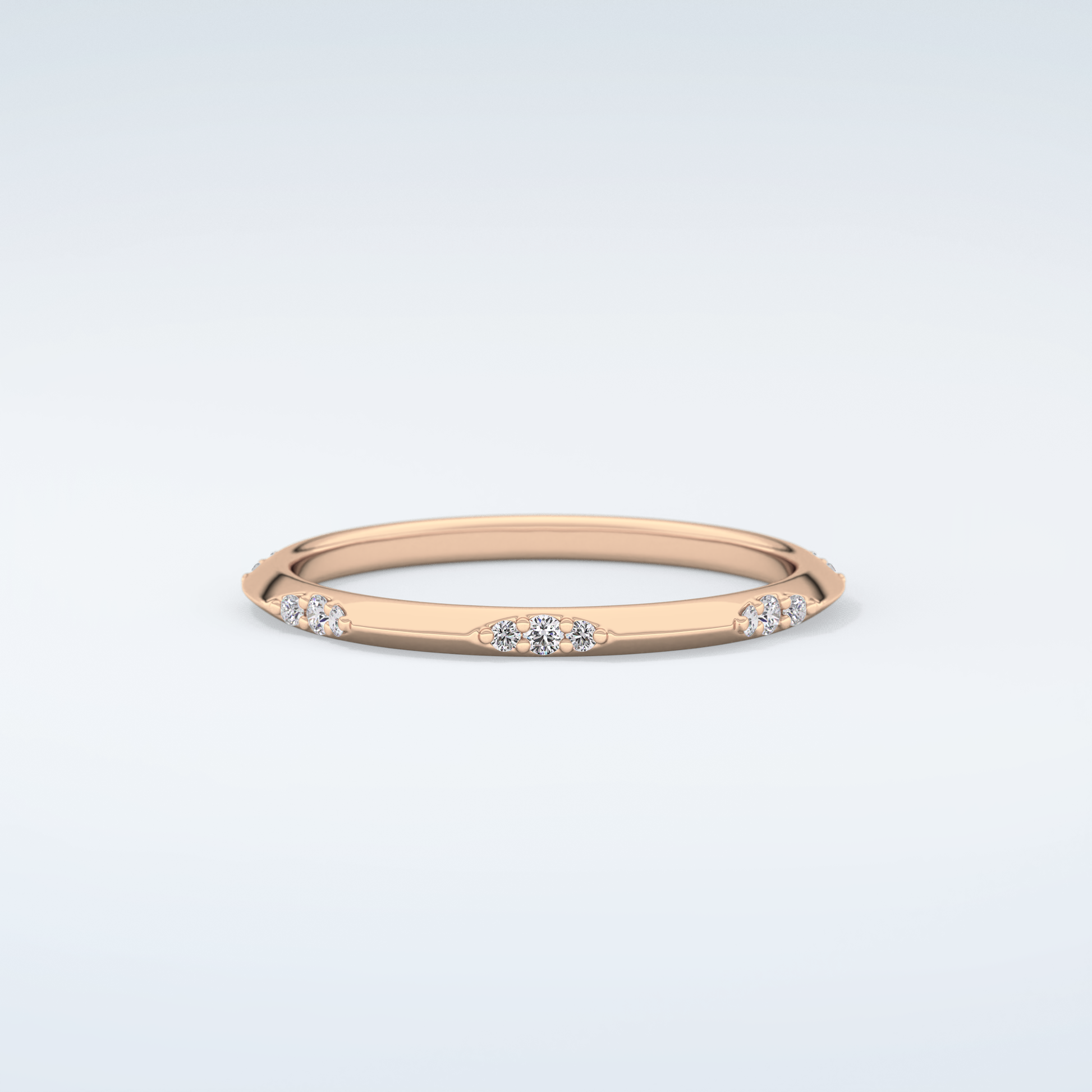 0.09 TCW Round Shaped Moissanite Wedding Band 10