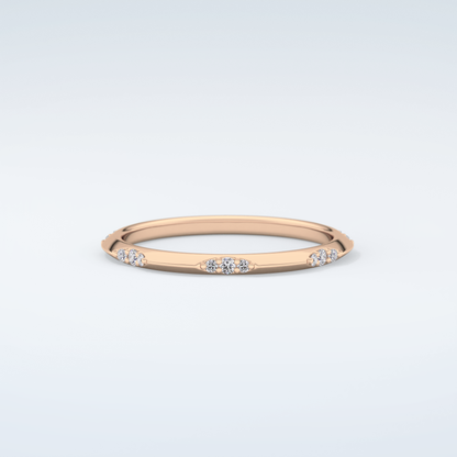 0.09 TCW Round Shaped Moissanite Wedding Band 10