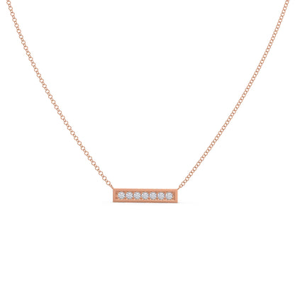 0.30 TCW Round Moissanite Diamond Bar Pendant Necklace in Solid Gold 7