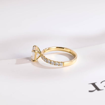 Stunning 1.0 - 2.0 CT Asscher Moissanite Engagement Ring With Pave Design 10