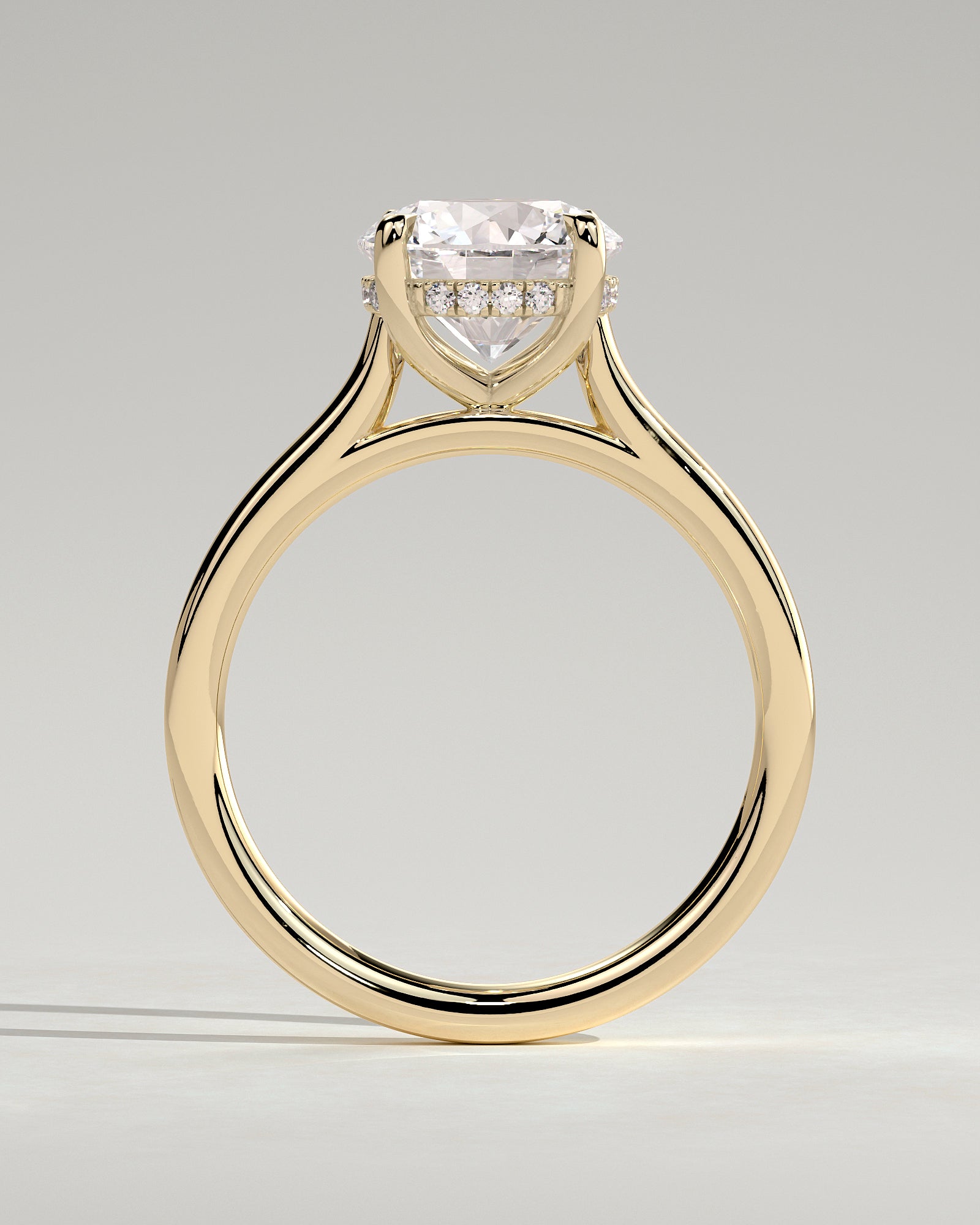 Round Halo, Pave & Split Shank Engagement Ring – 1.93 CT Lab Grown Diamond