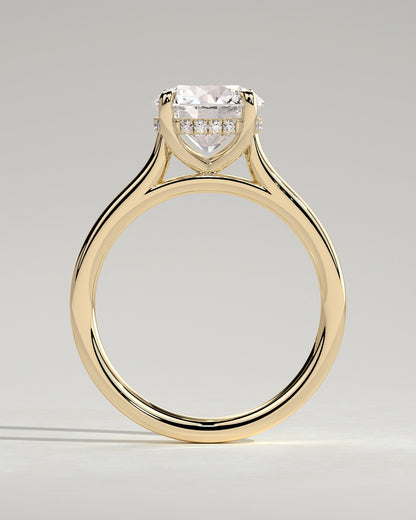 Round Halo, Pave & Split Shank Engagement Ring – 1.93 CT Lab Grown Diamond